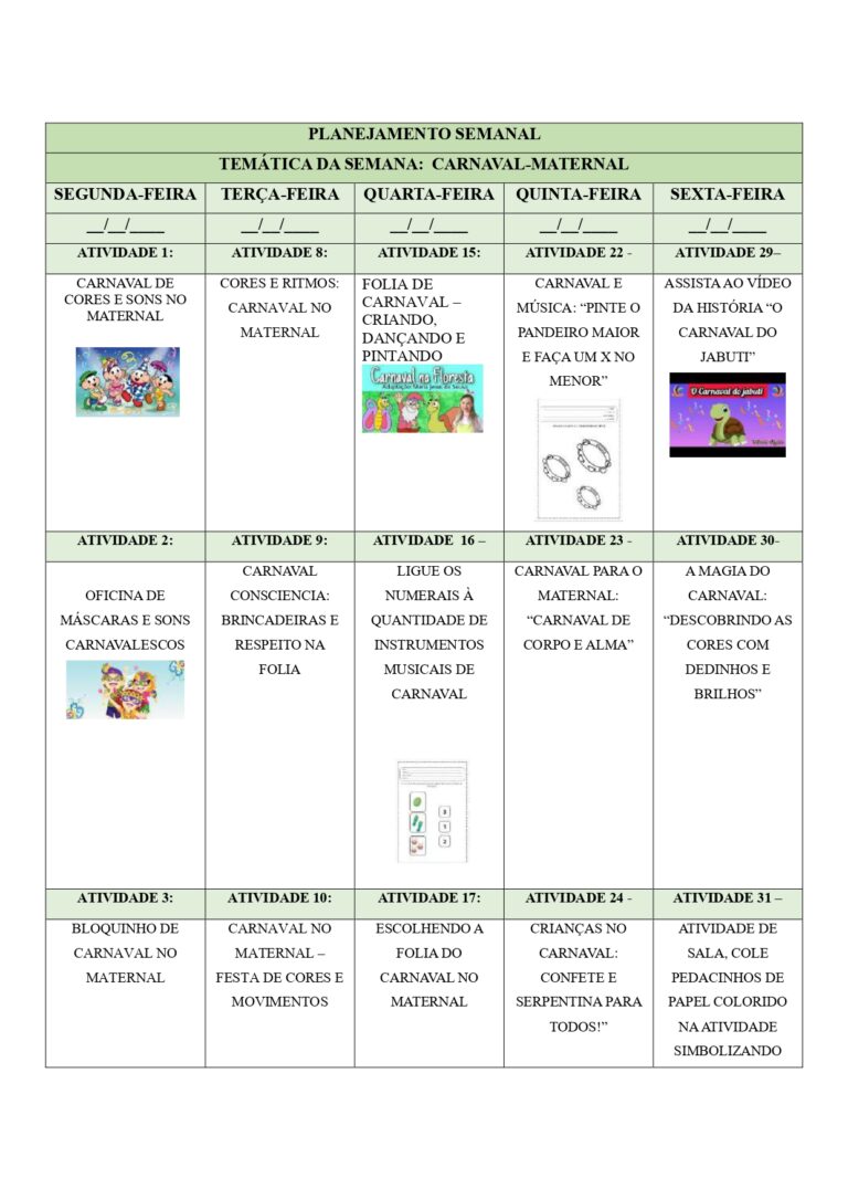 Planos Semanais